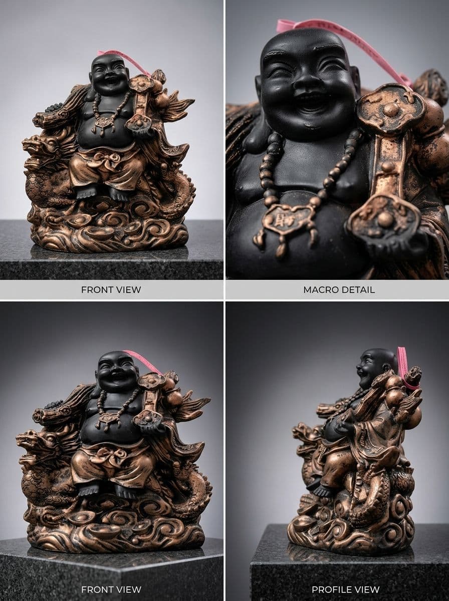 POLYRESIN LAUGHING BUDDHA STATUE alternate