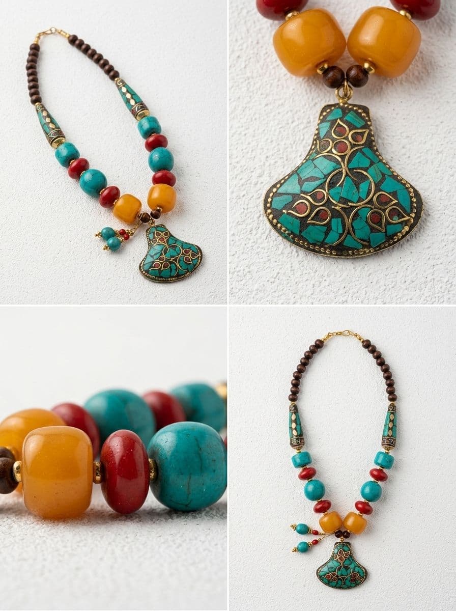 BEADS NECKLACE WITH PENDANTS alternate